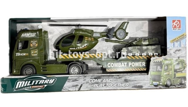 Автовоз +вертолет+танк свет+муз 59*15