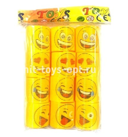 Пружина Радуга "Жёлтый Смйлик" 3,5см, в уп 12шт. цена за шт.