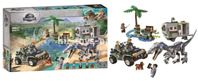 Конструктор Мир Юрского Периода - Поединок с бариониксом 458 дет.
