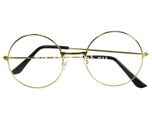 Карнавальные очки круглые маскарадные золотые