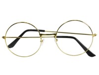 Карнавальные очки круглые маскарадные золотые