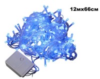 Бахрома мелкий диод белый провод (IP44) 12мх66см(255л),дл шнура 1.5м, син+х/б мерц