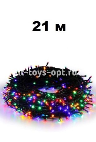 Гирлянда нить диод300л 21м зел прУЛИЦА в упак 30021 МУЛЬТИ