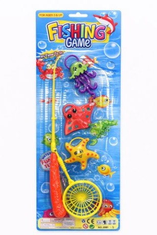 Рыбалка 3 рыбки + сачок на блистере