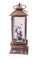 Новогодний декоративный маслянный фонарь,Дед Мороз, музыкальный, 2 режима, USB,3*АА,