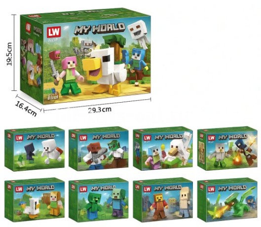 Конструктор Мой Мир Герои с Ципой, 8 видов в уп 16шт. Цена за шт.