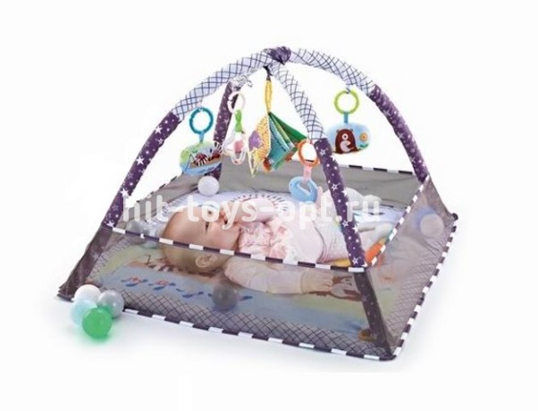 Коврик развивающий с игрушками "Весёлый малыш" (80х80х55см) (в пакете)