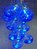 гирлянда нить диод 10л, пластиковый шарикСНЕЖИНКА С НАДПИСЬЮ 5.7см, 5М,  , пр упак (5М/10Л) СИНИЙ