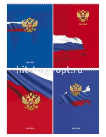 Блокнот А4 80л "Россия" в ассорти