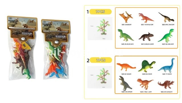 Набор мини дино в пакете 6 в уп 27*10