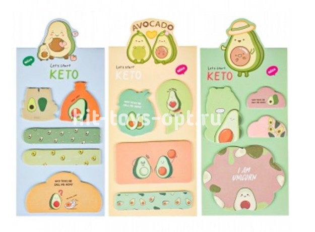 Набор бумажных закладок с клеевым краем в ассорти 9,2х20,7мм,на картонной подложке, по15л, 3д, ар