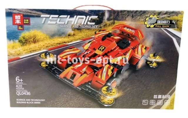 Конструктор Техника Гоночная красная 420 дет