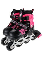 Ролики раздвиж. (розовые)(колеса PU 64мм со светом, р-р S 31-34)