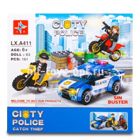 Конструктор ситис полиция 161 дет.