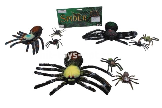Набор животных "Паук" (3шт.,микс, резина,в пакете)