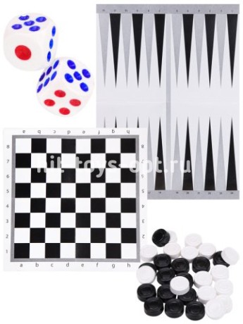 НАРДЫ И ШАШКИ В ПАКЕТЕ + 2 поля 28,5х28,5 см