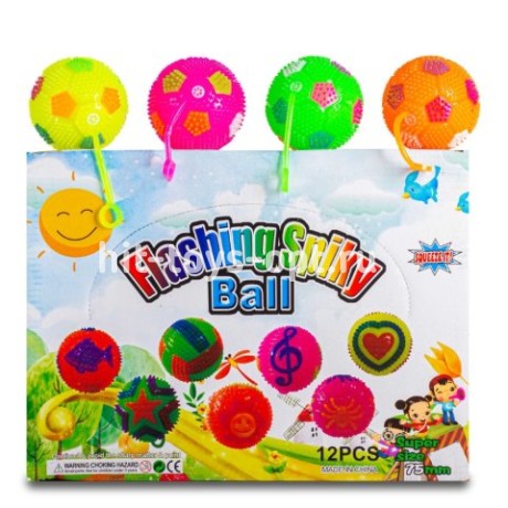 Мяч пищалка свет 12 шт/уп