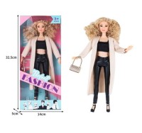 Кукла с блест сумочкой и пальто16*35