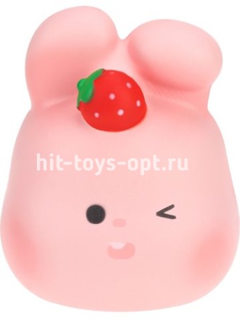 Антистресс-мялка сквиш Зайчик розовый в пакете