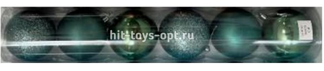 Набор шаров 8см 6шар 1цв однотонные матовый/глянец/искра в тубусе 00061