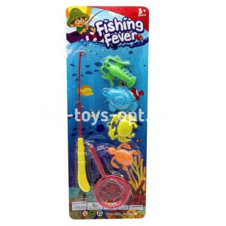 Рыбалка на Листе - 4 больших рыбки + Сачок, размер 48см*18см