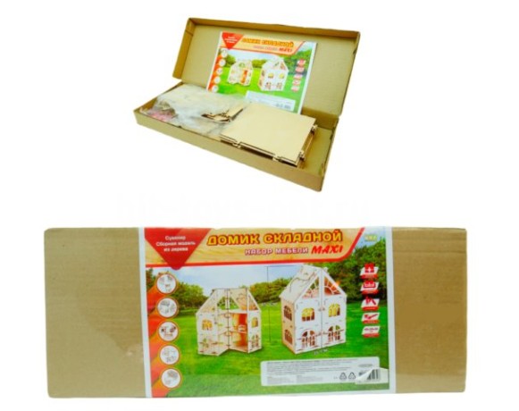 Домик Складной с Набором Мебели MAXI, резная крыша (размер 45*35*18)