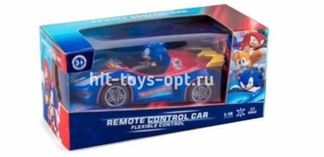 Соник на синей машине светомузыка, размер 25*14