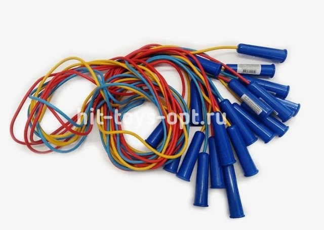 Скакалка спортивная гимнастическая облегченная 220 см, цвет ассорти