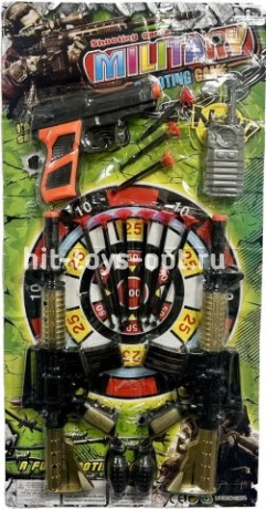 Набор Военный 2 автомата + Пистолет + Патроны + Рация + Гранаты, размер 55см*29см