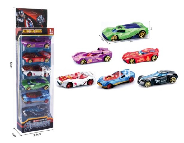 Набор Машинок ХВ Мстители 6в1 в кор.