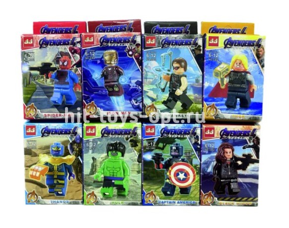 Конструктор Фигурки СуперГероев, 8 видов, в уп 16шт. цена за шт.