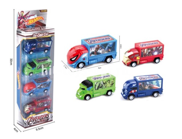 Набор Машинок ХВ Мстители Грузовики 4в1 в кор.