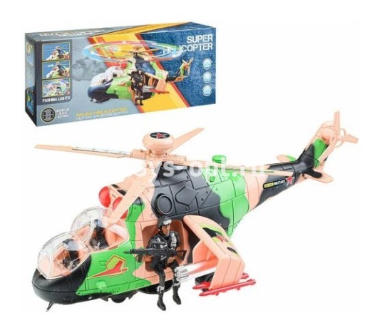 Вертолет светомузыка +солдатик, размер 34*13