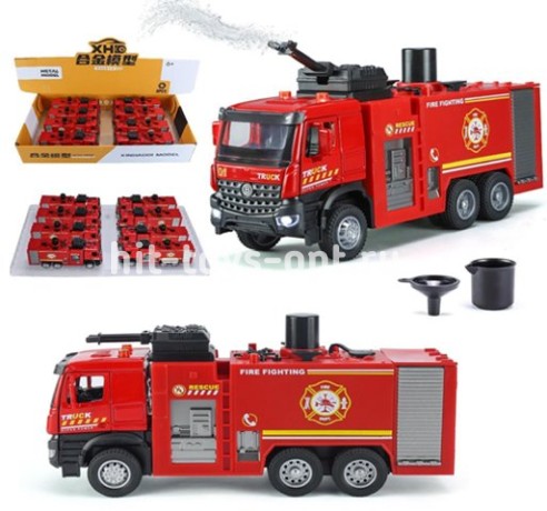 Машина металл Пожарная стреляет водой 8 в уп 21 см, цена за шт.