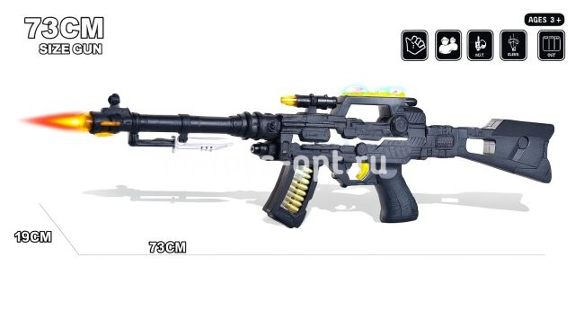 Автомат с прицелом свет+муз в пакете 73*19