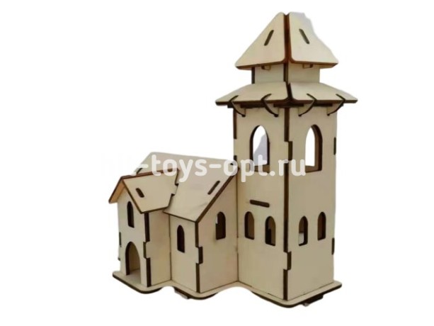 Сборная модель из дерева. Часовня