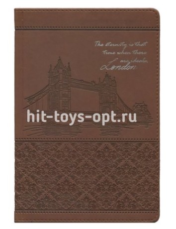 КАНЦ Записная книжка А5 160л. МОСТ ЛОНДОНА-5 TМ'Collezione' кожзам, тиснение
