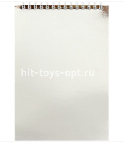 Блокнот А5 40л.на гребне СЕРЕБРО обл. диз.картон,блок офсет, кл