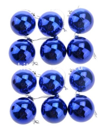 Набор шаров 3см 12шар 1цв, однотонные цветные, глянец в пл упак 00010-1