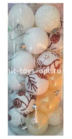 Набор шаров 6см 30шт цв в тубусе 63003