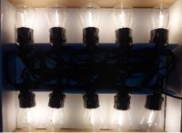 Гирлянда уличная 5м/10л, лампочка-прозр РЕТРО(малая), цвет-т/бел(постоян.свеч.), черн пр, с переходн