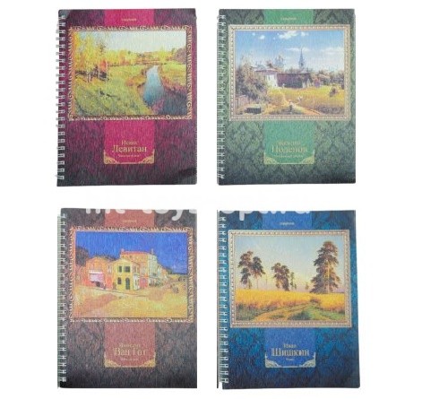 Тетрадь на гребне 80л. ЗНАМЕНИТЫЕ КАРТИНЫ (80-6884) (обл.структурная "рельеф")
