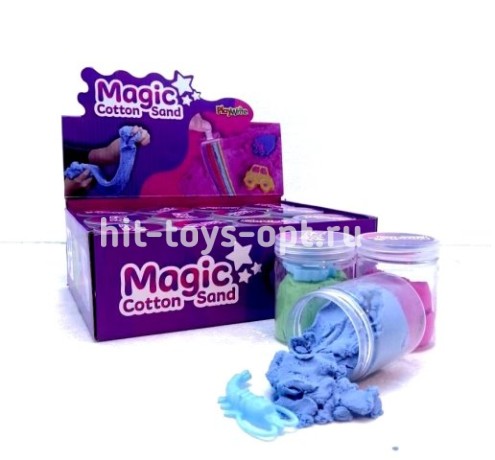 Магический Песок в баночке с формочкой, - в уп 12 шт, цена за шт.