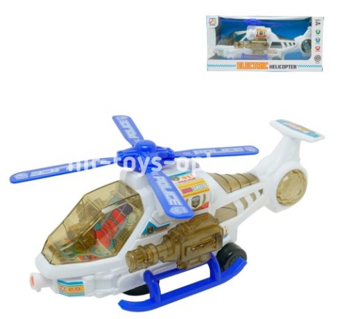 Вертолет Полиции свет+музыка+движение в кор., размер 28*14