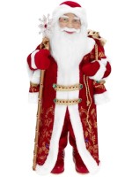 Дед Мороз в красной богатой шубе с посохом, 60 см