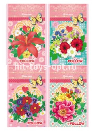 Блокнот 32л А7 "Букет с сердцем"