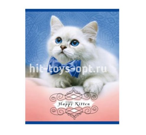 Тетрадь 24л клетка цв. обл "Счастливые кошки"