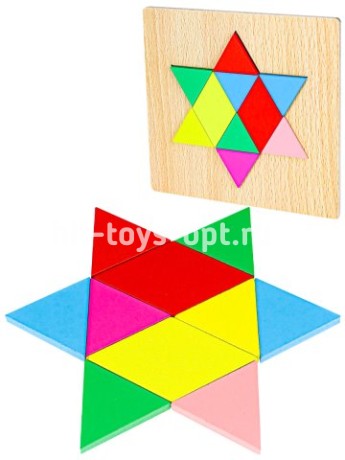 Деревянная игрушка. Головоломка (15х15см) "ЗВЕЗДА"  (в слюде)