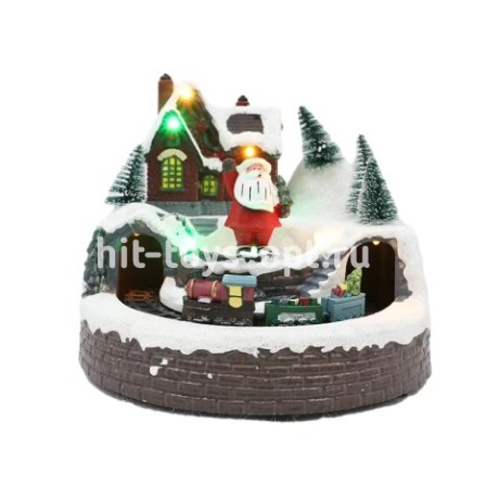 Музыкальная новогодняя композиция с подсветкой, "ДЕД МОРОЗ"3*АА,USB