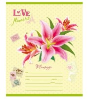 Тетрадь А5 24л линия Цветы и марки